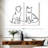 One Line Dog And Cat On Canvas 2 Pieces Set-1474528155