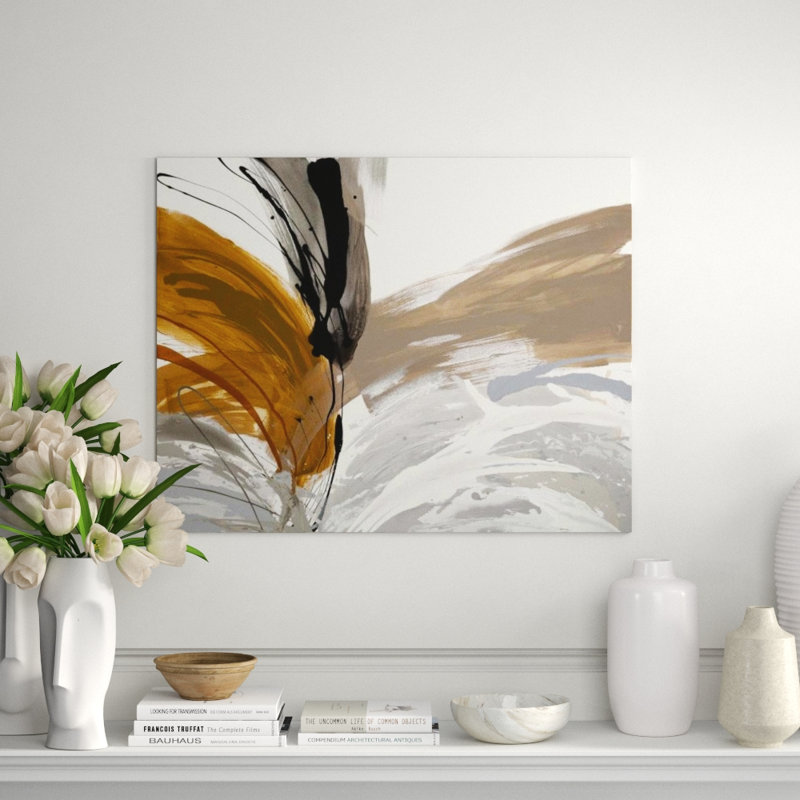 Gray Wings Print by Sara Brown, Glass Coat, 30" H x 38" W x 1.5" D