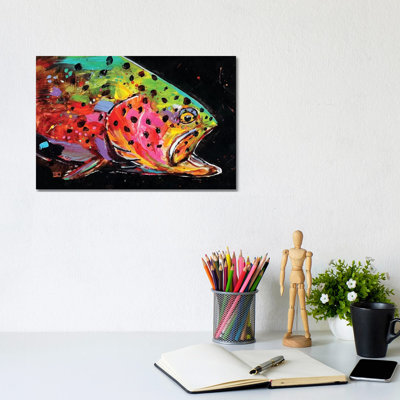 Crazy Trout 1 Piece Wrapped Canvas Painting