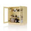 Armoire de salle de bain 100% bois massif 32 po avec portes en verre givré et tablettes réglables-600394081