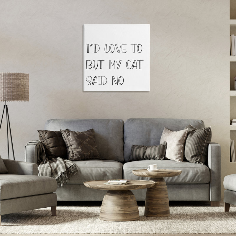 «My Cat Said No Canvas», art mural par SD graphiques studio, H 24 po x l 24 po