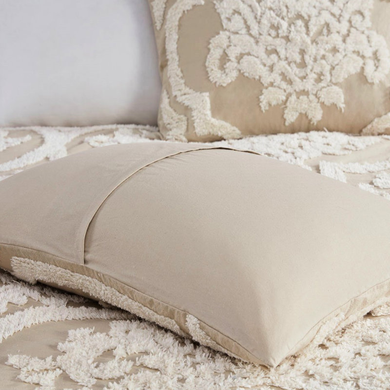 Ensemble de literie 3 pièces très grand / très grand en chenille de coton avec housse de couette à texture douce, Brun