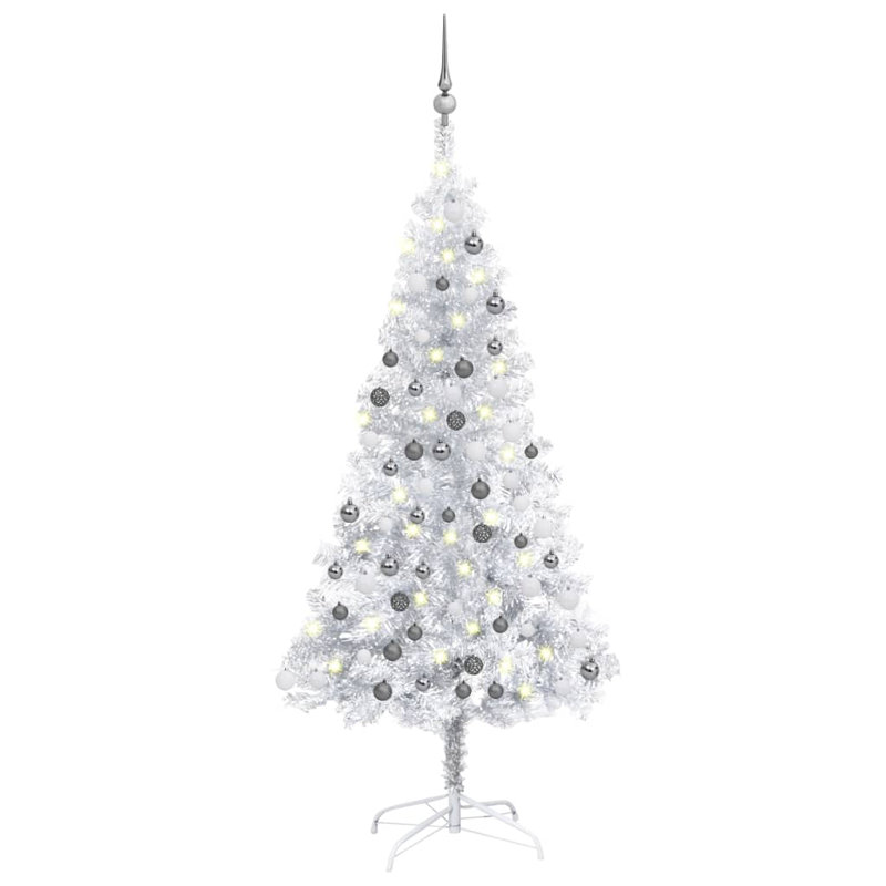 Arbre de Noël artificiel VidaXL avec lumières DEL et boule en PVC, H 4,9 pi