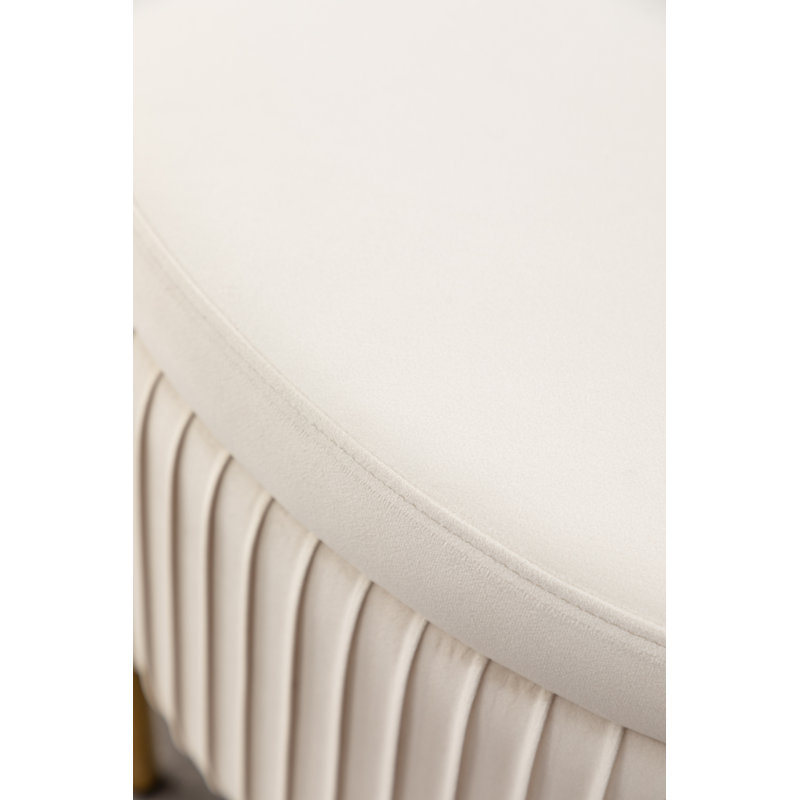 Repose-pieds rembourré Mariantonietta, Velours beige
