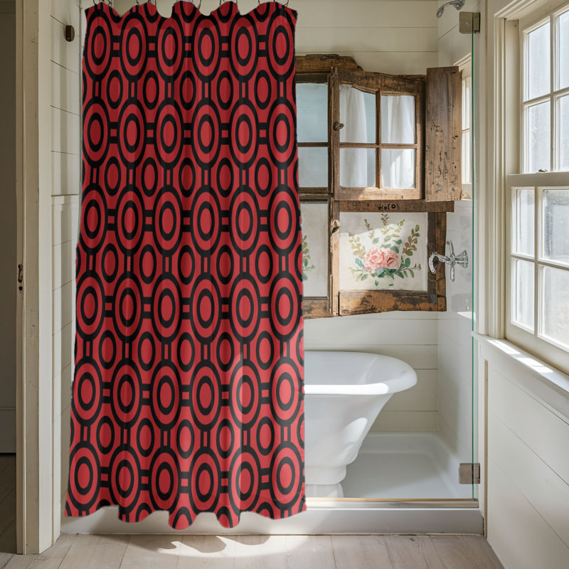 Rideau de douche Scarlet Spots - Premium, H 74 po x l 71 po