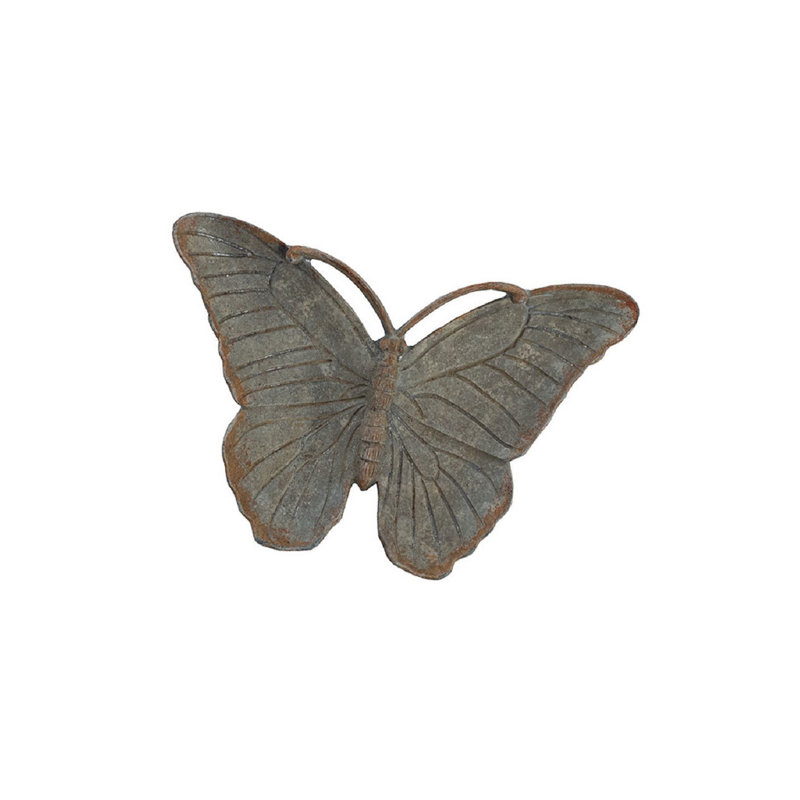 Bibelot papillon étain, Gris