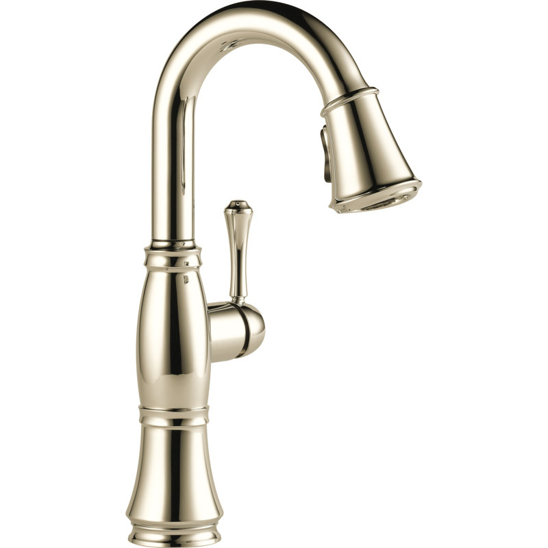 Cassidy Bar Faucet with Pull Down Sprayer, Lumicoat Polished Nickel