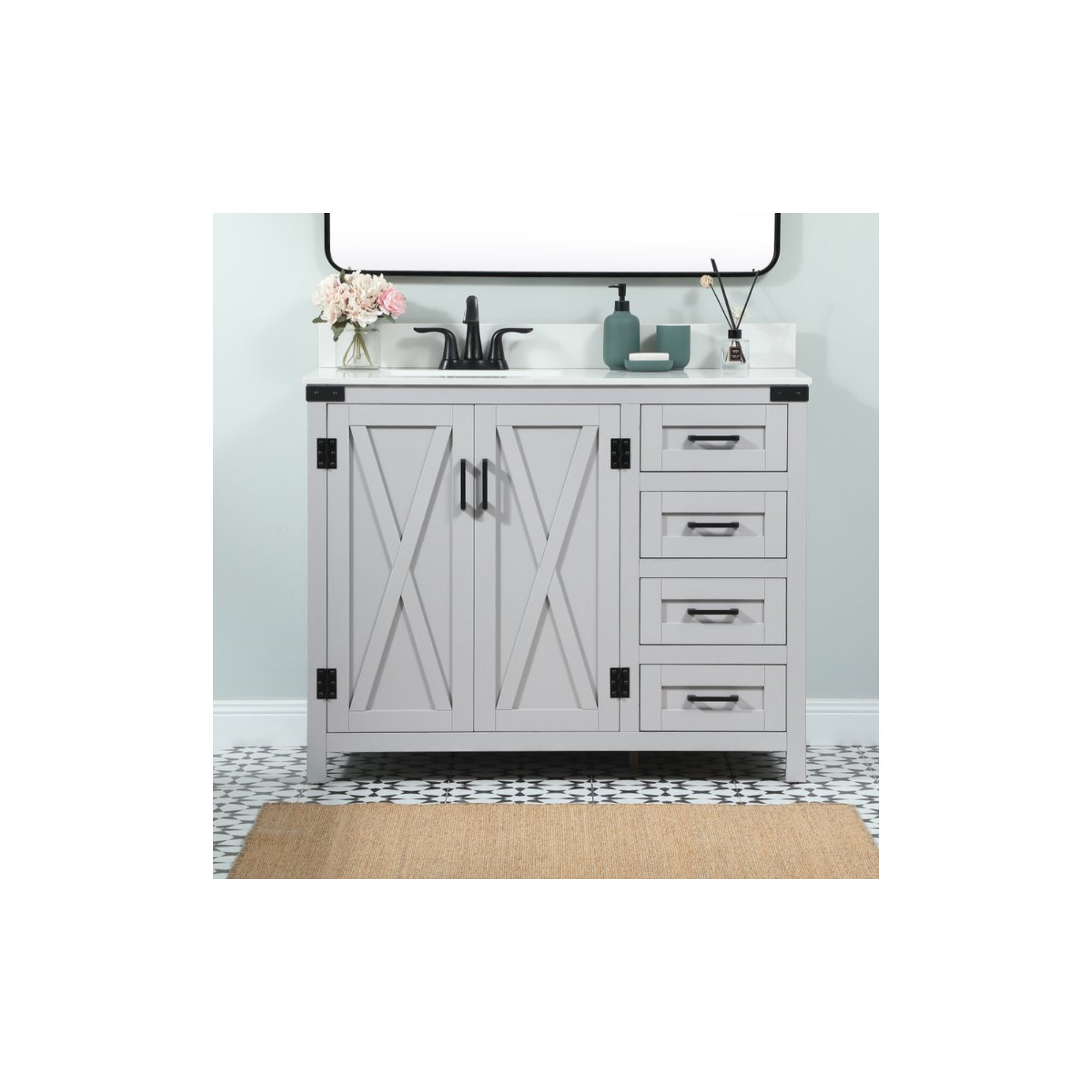 Slayton 42'' Single Bathroom Vanity, Gray