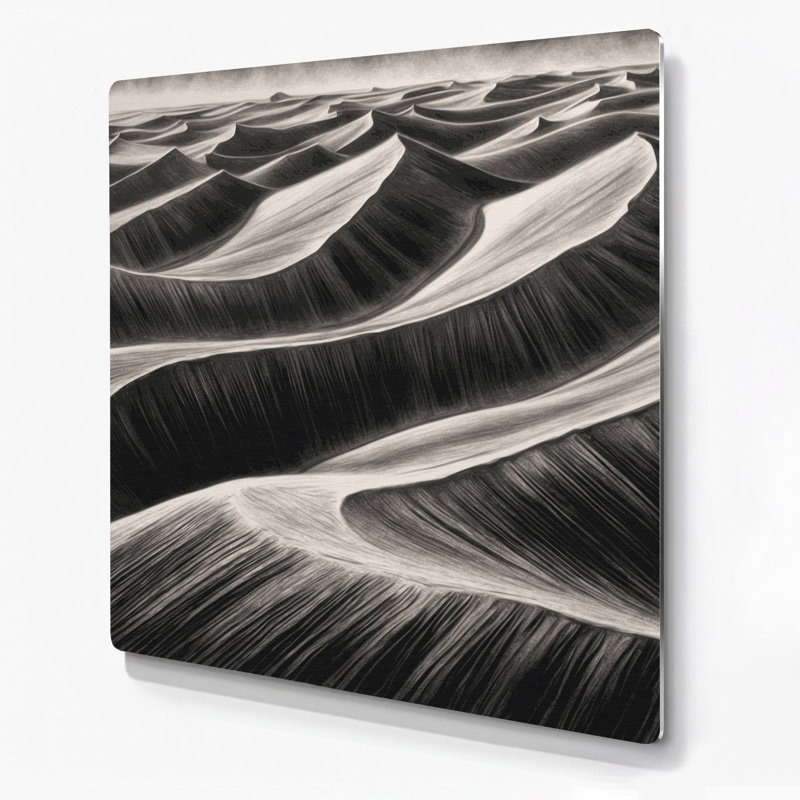 Art mural horizontal gris rayé gris foncé, H 12 po x l 12 po