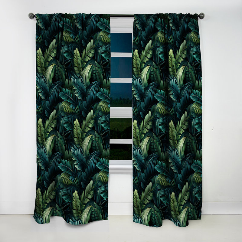 Moody Tropics Moody Patterns I - Rideau floral - Velours obscurcissant - 1 panneau, L 52 po x L 63 po