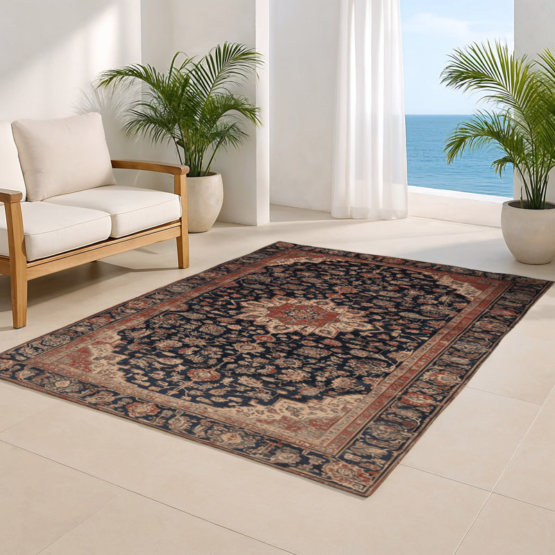 Persian Brown Indoor and Outdoor Area Rug, Rectangle 8' x 10'
