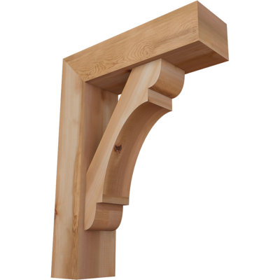 7 1/2"W x 26"D x 34"H Olympic Block Smooth Bracket w/ Offset Brace, Western Red Cedar