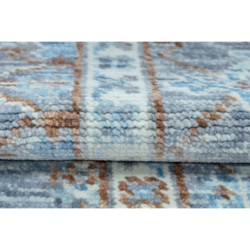 Wool Oriental Area Rug in Blue/Gray, Rectangle 8' x 10'