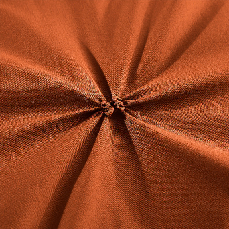 Ensemble d'édredon 5 pièces princesse romantique Pintuck, Édredon pour lit très grand + quatre taies déco, Terracotta
