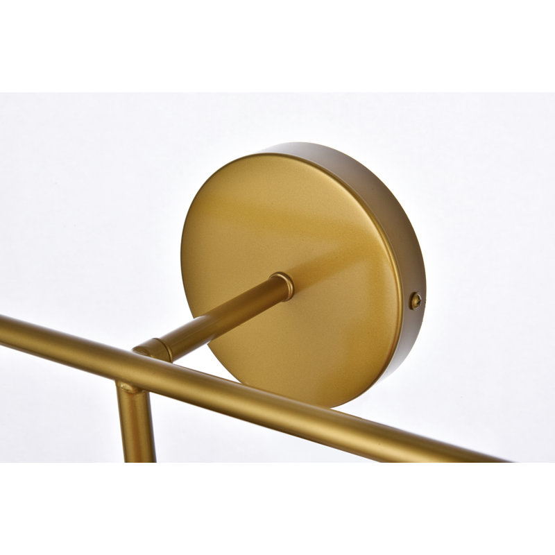 Éclairage de salle de bain à intensité variable 3 lumières Ackerson, Blanc givré, Laiton, 3 lumières