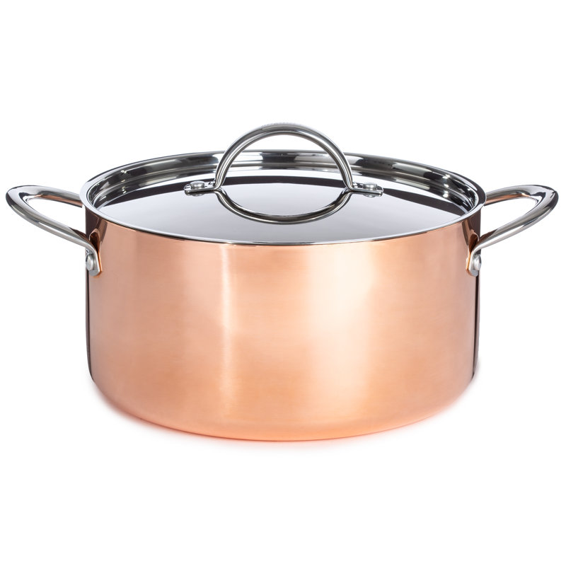 Tri-Ply de 5,75 pte BergHOFF Cocotte en cuivre avec couvercle de 9,5 po
