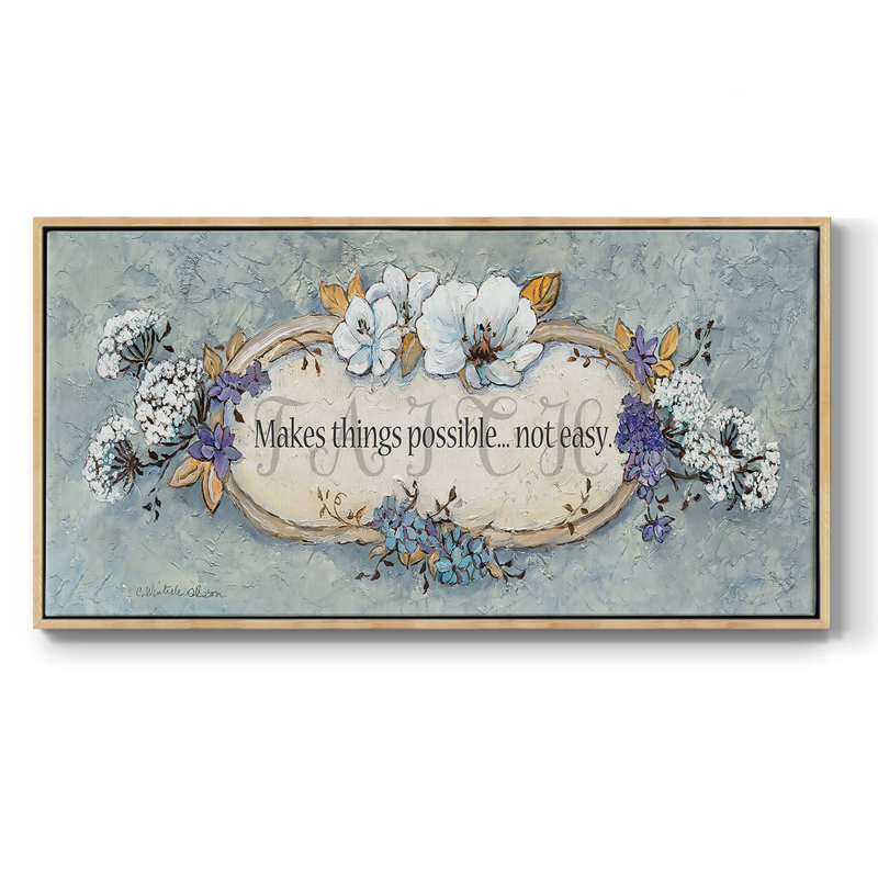 Faith - Toile tendue avec châssis tendue, prête à être accrochée, H 25 po x l 49 po, Naturel