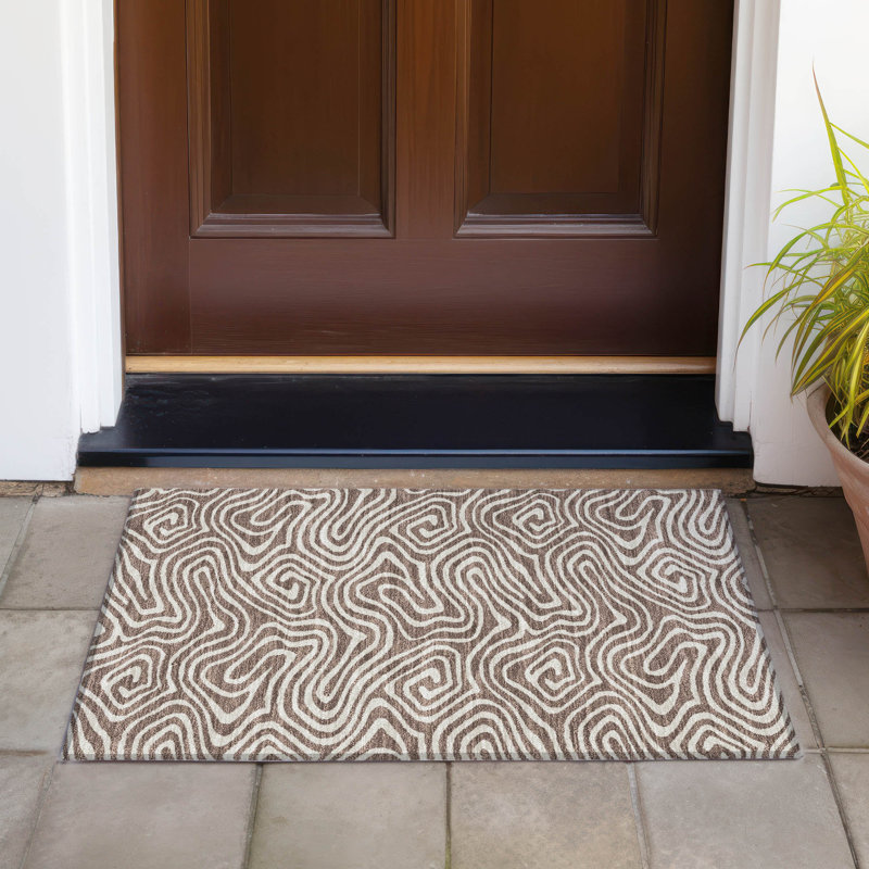  Tapis doré intérieur / extérieur lavable à la machine Chayden ACN1020, Rectangle 1'8" x 2'6"