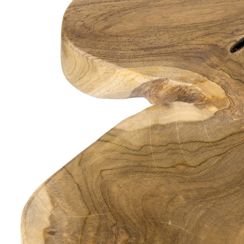 Table de bout à piédestal en bois massif Lunenburg, Naturel