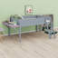 Lit mezzanine en bois avec bureau et DEL-1104830859