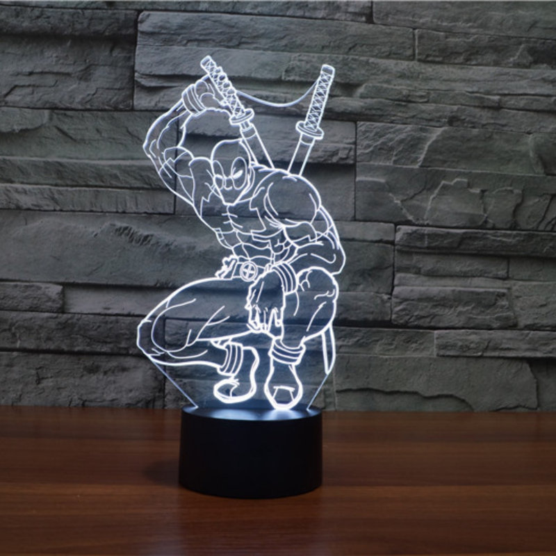 Hero Deadpool Illusion LED Lamp, 3D Light Experience