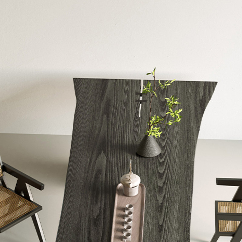 Ensemble de table de salle à manger en bois de frêne massif, H 29,53 po x L 86,61 po x l 29,53 po, 5 pièces: table, 4 chaises