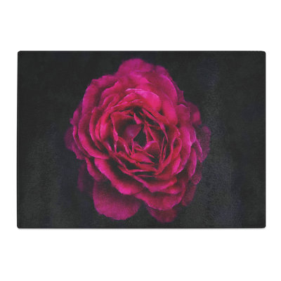 Tempered Glass Fuscia Pink Carnation Chopping Board