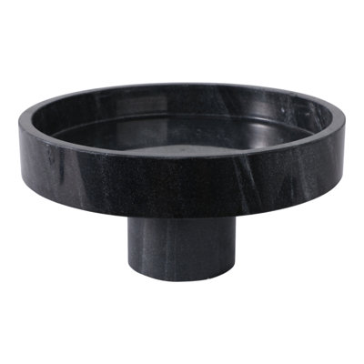 12X6" Marble Pedestal Bowl, Black