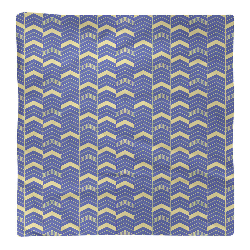 Serviette en coton bicolore lignée Stephenie, H 0,1 po x l 10 po x P 10 po, Bleu / Jaune, Polyester sergé