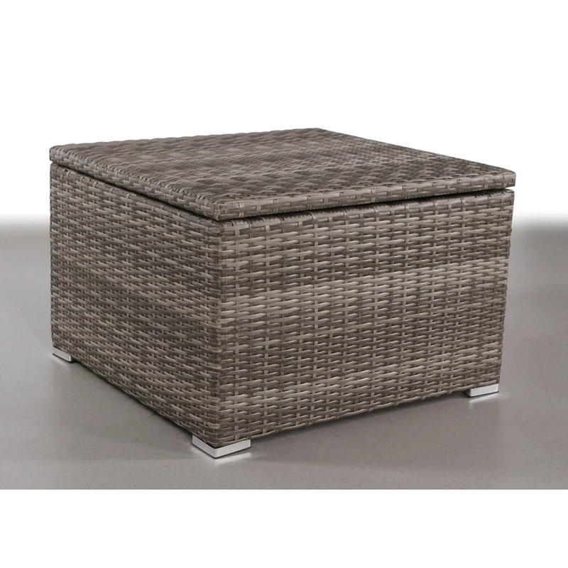 Table de bout avec rangement extérieur - 33 po de profondeur, rouille, teinté, utilisation en mélange de gris, facile à nettoyer et à entretenir