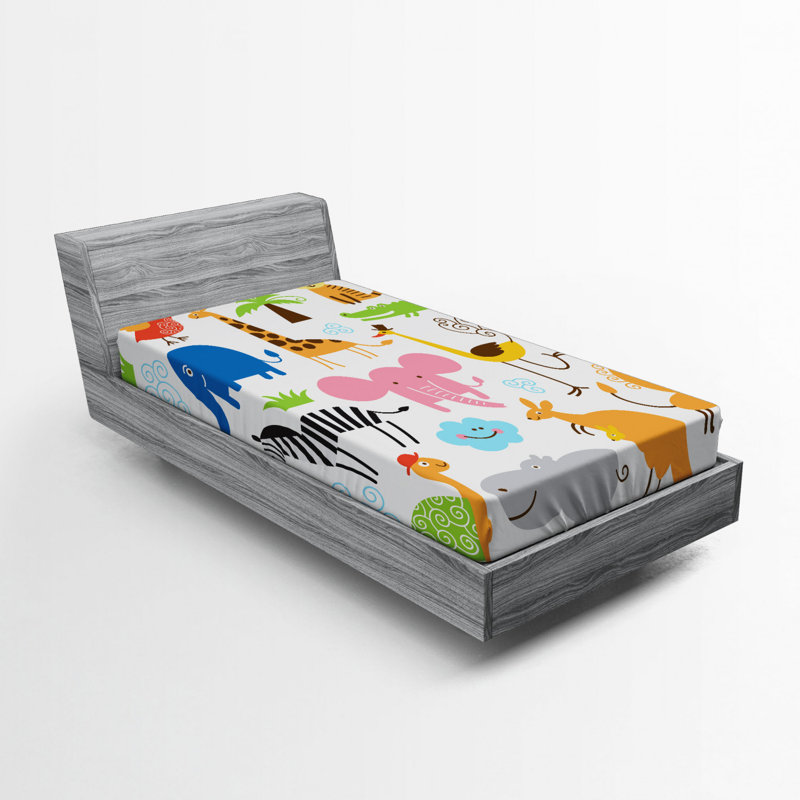 Animal Microfiber Fitted Sheet, Twin XL Fitted Sheet