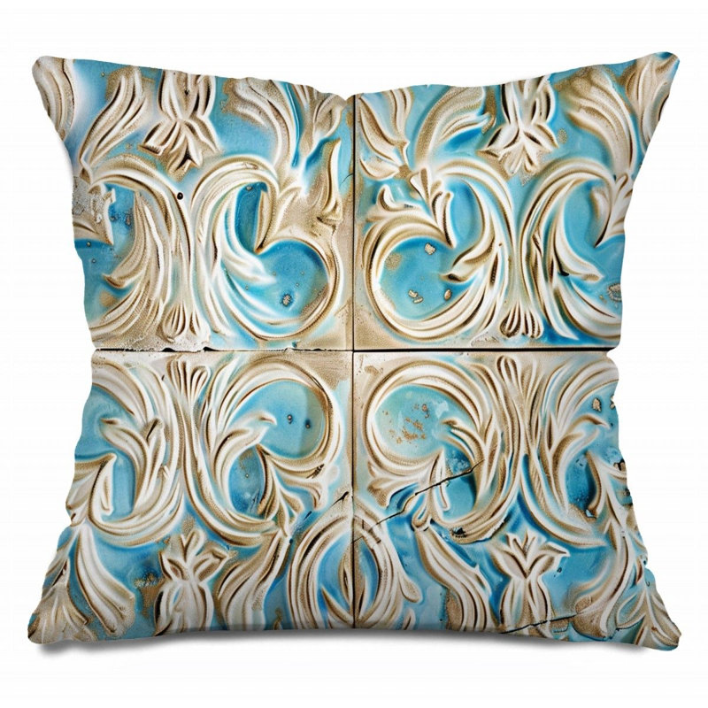 Coussin décoratif réversible Mosaic Cool, H 18 po x l 18 po