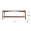 Table basse 47 x 22 x 18,5 po en bois brun rustique avec pieds en spirale tournés et tablette inférieure