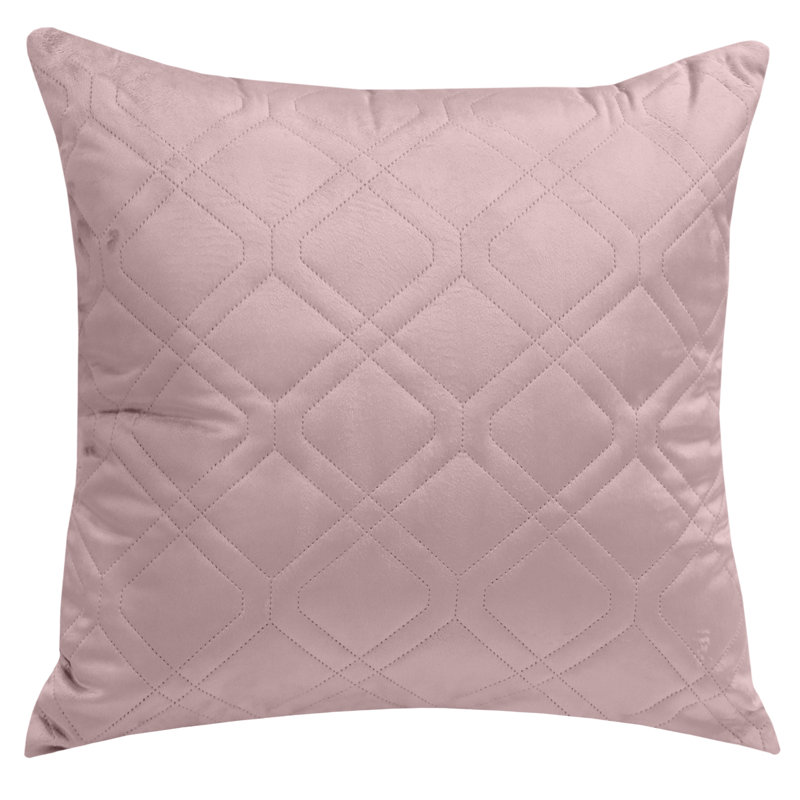 Aspire Homeware Diamond-Pattern Square Velvet Cushion Cover, Pack of 2, Pink