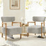 Chaise d'appoint nordique rembourrée avec cadre en bois massif l 24,8 po Boucle (ensemble de 2)