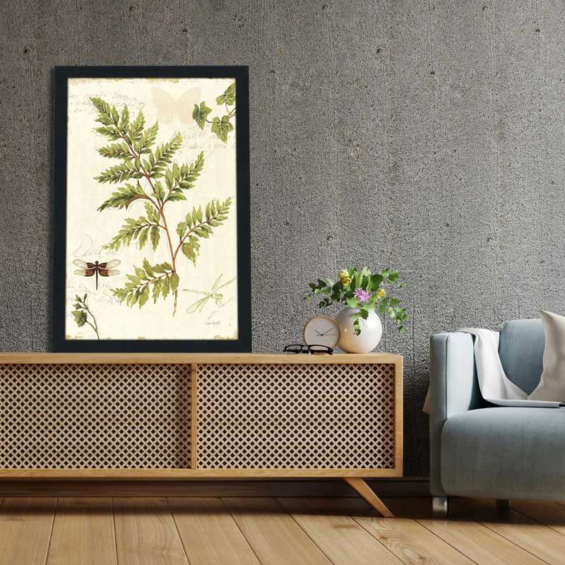 Ivies and Ferns I Crop - Peinture, L 27,5 po x H 39,5 po, Cadre noir