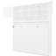 Grand lit en blanc, fixé au mur avec un grand espace de rangement, des rayures et des panneaux décoratifs blancs de grande capacité d'une capacité de 600 lb, grand poids