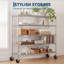Étagère grillagée à 5 niveaux avec roulettes, étagère réglable en métal chromé, chariot à roulettes d'une capacité de 1500 lb avec roulettes verrouillables pour le sous-sol du garage Kitchen Pantry