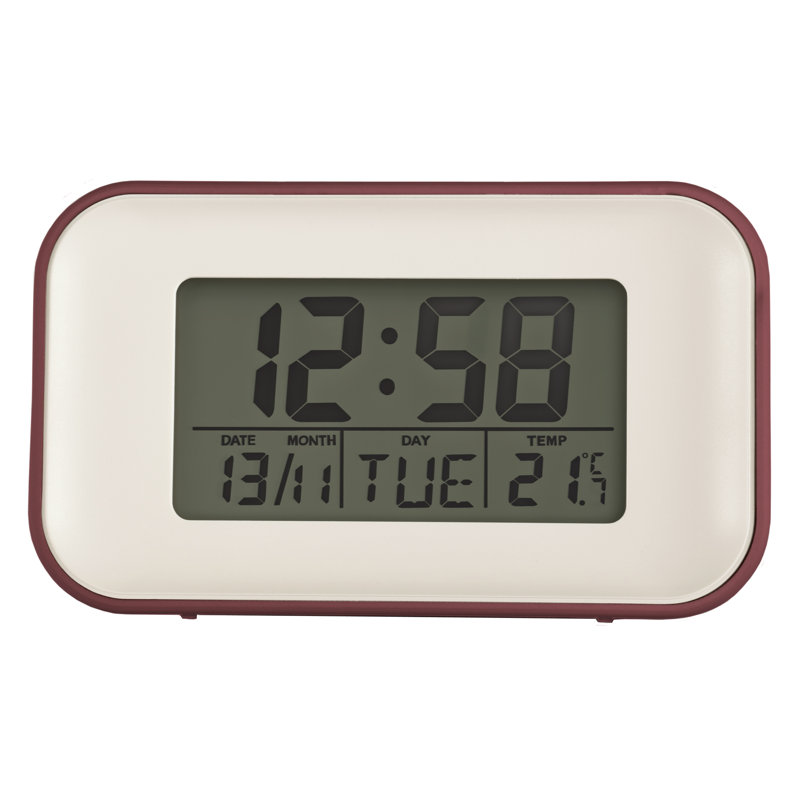 Acctim Retro Digital Alarm Clock Crescendo Alarm Date & Temperature Display, Spice Red