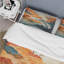 Ensemble de housse de couette Abstract Orange and Blue River Ink I - Abstract Marble-107147793