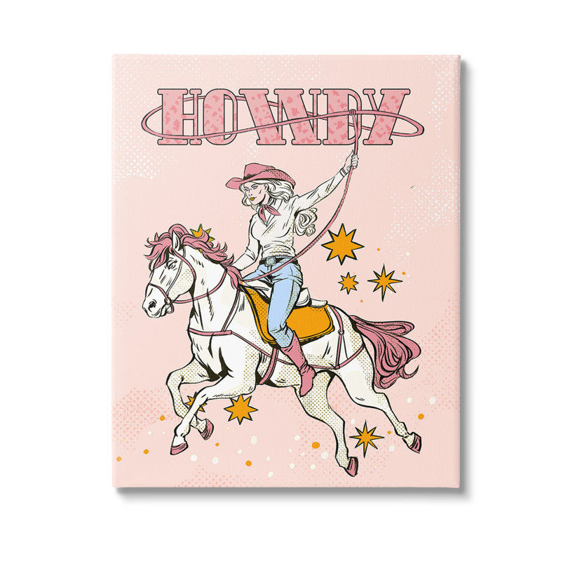 "Vintage Pastel Howdy" par Ziwei Li sur toile, H 20 po x l 16 po