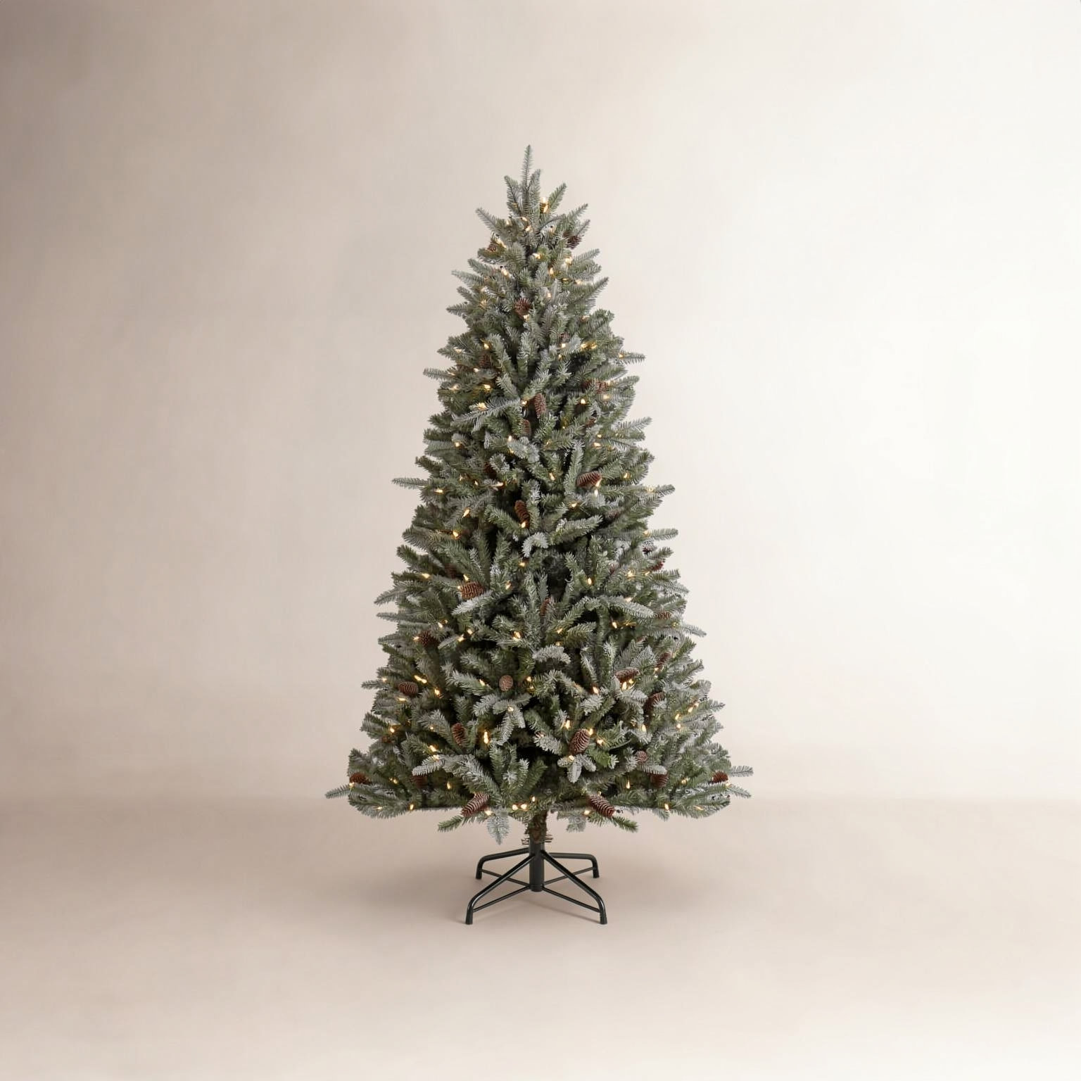 Frosted Pre-Lit Pine Christmas Tree, 7'