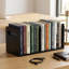 Bibliothèque de bureau réglable 100% en bois massif avec séparateur mobile, bibliothèque de table rétro avec poignée pratique pour le salon, la maison, le bureau, parfaite pour le livre de magazines (noir)