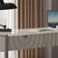 Bureau 62,99 po blanc + microlite rectangulaire + bois manufacturé + bureau en acier inoxydable avec 3 tiroirs