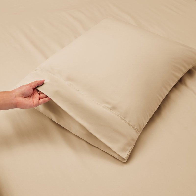 Ensemble de draps en micro-fibre, Crème, Drap-housse de taille double