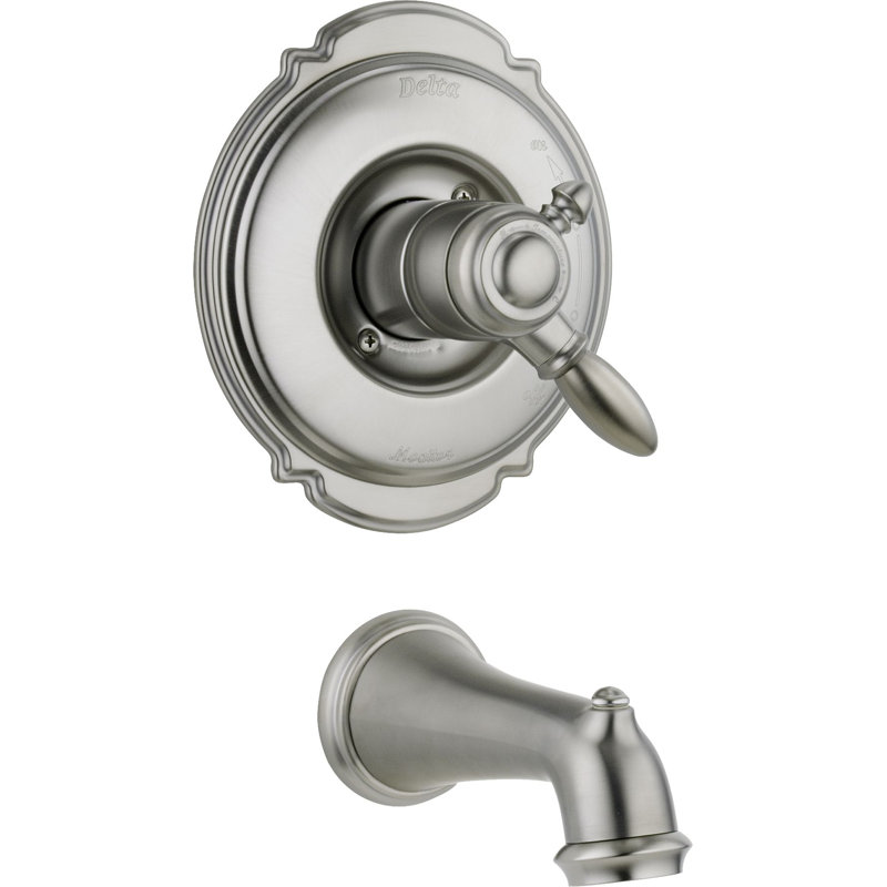 Victorian Wall Mounted Tub Spout Trim, Brilliance Stainless