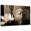 Buddha's Head With A Lily - No Frame Print on Canvas-98482999