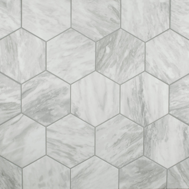 Classico Bardiglio Hex 7" x 8" Porcelain Stone Look Wall & Floor Tile