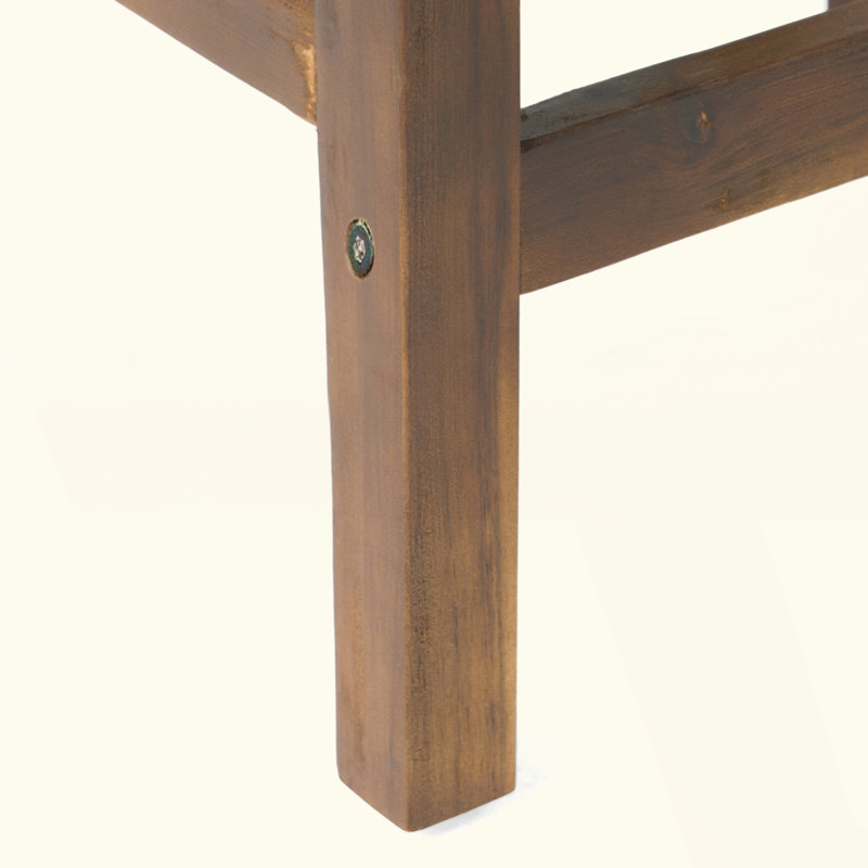 Tabouret de bar d'extérieur à hauteur de comptoir en bois d'acacia, ensemble de 2