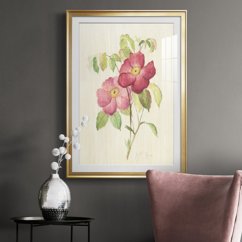 Dusty Rose II - peinture encadrée, H 30,5 po x l 42,5 po x P 1,5 po, Or